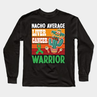 Retro Vintage Nacho Average Liver Cancer Warrior Cinco De Mayo Long Sleeve T-Shirt